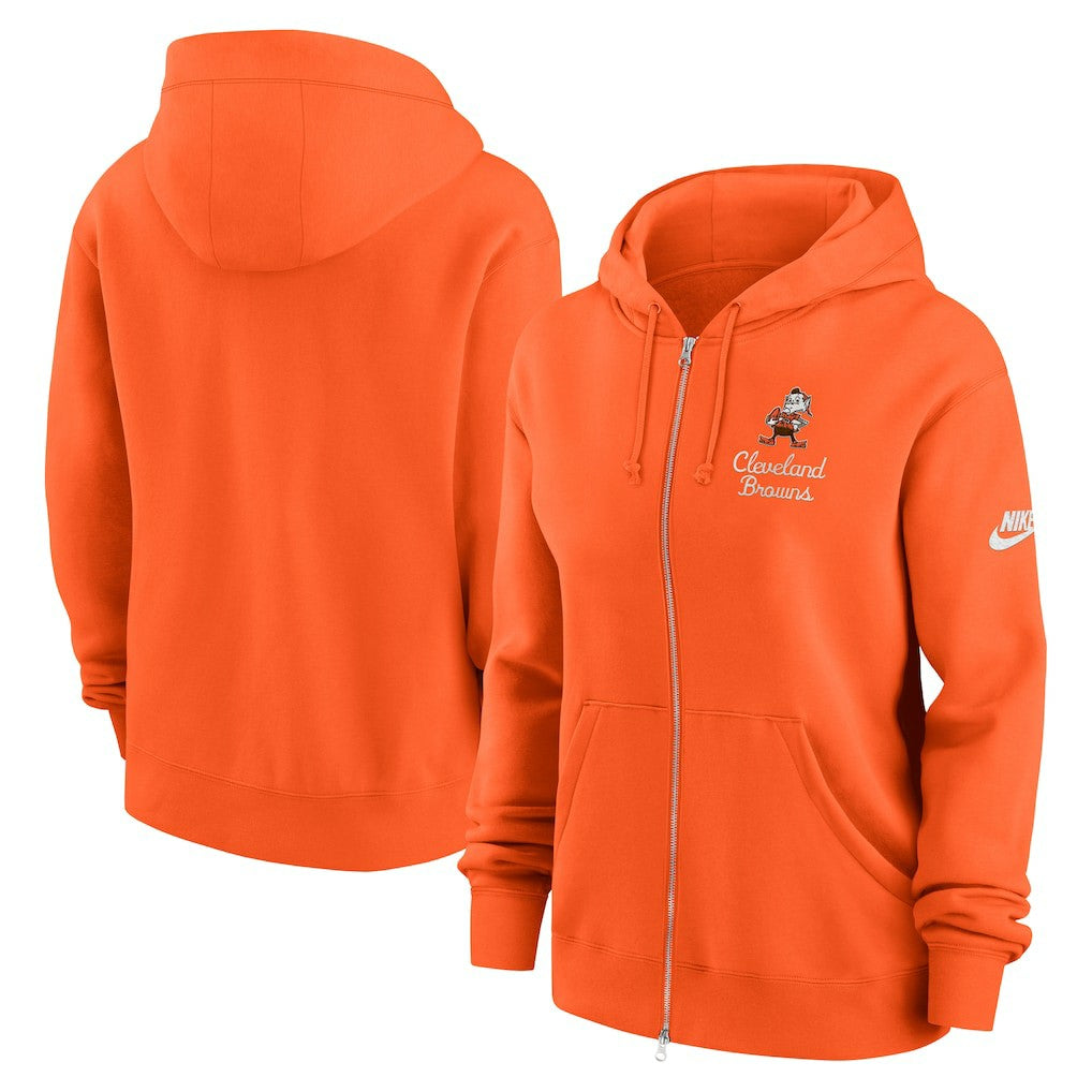 Cleveland Browns Women's Phoenix Rewind Full-Zip Hoodie Orange | Nike for Sale