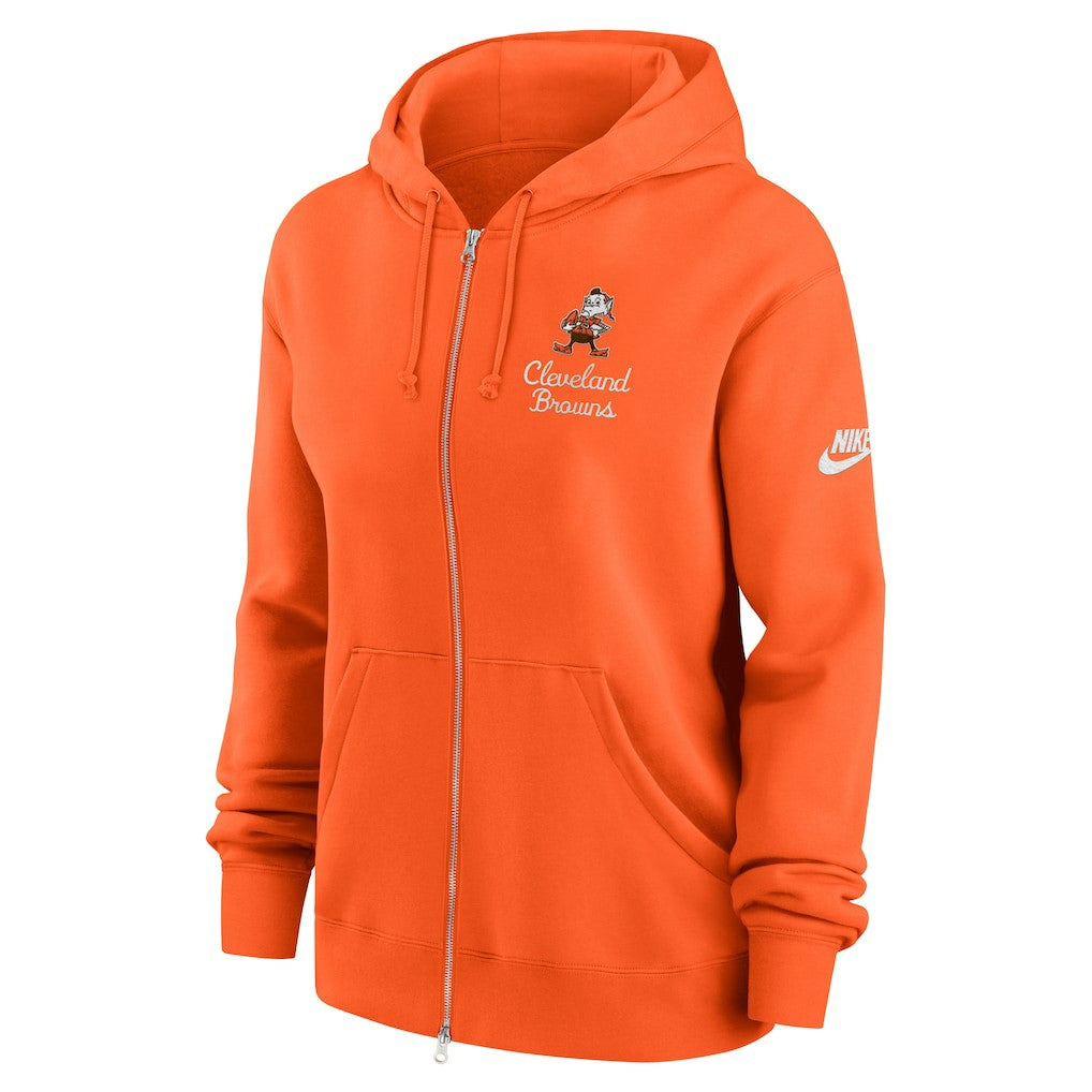 Cleveland Browns Women's Phoenix Rewind Full-Zip Hoodie Orange | Nike for Sale