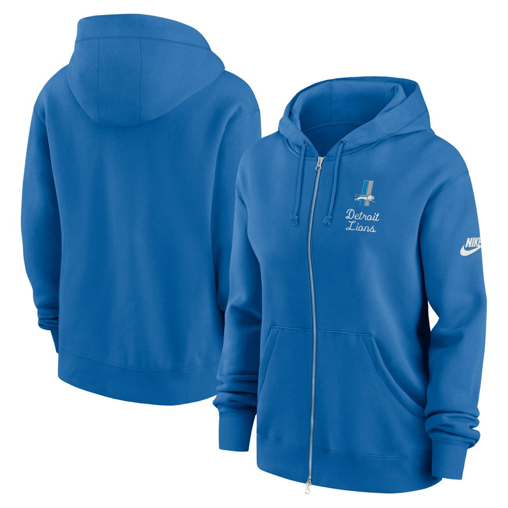 Detroit Lions Women's Phoenix Rewind Full-Zip Hoodie Blue | Nike for Sale