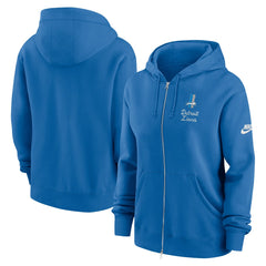 Detroit Lions Women's Phoenix Rewind Full-Zip Hoodie Blue | Nike for Sale