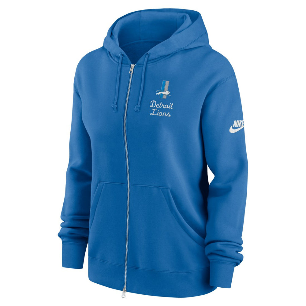 Detroit Lions Women's Phoenix Rewind Full-Zip Hoodie Blue | Nike for Sale