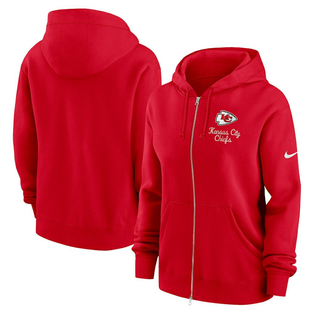 Kansas City Chiefs Women's Phoenix Rewind Full-Zip Hoodie Red | Nike for Sale