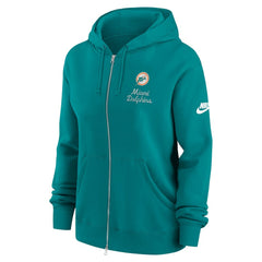 Miami Dolphins Women's Phoenix Rewind Full-Zip Hoodie Aqua | Nike for Sale