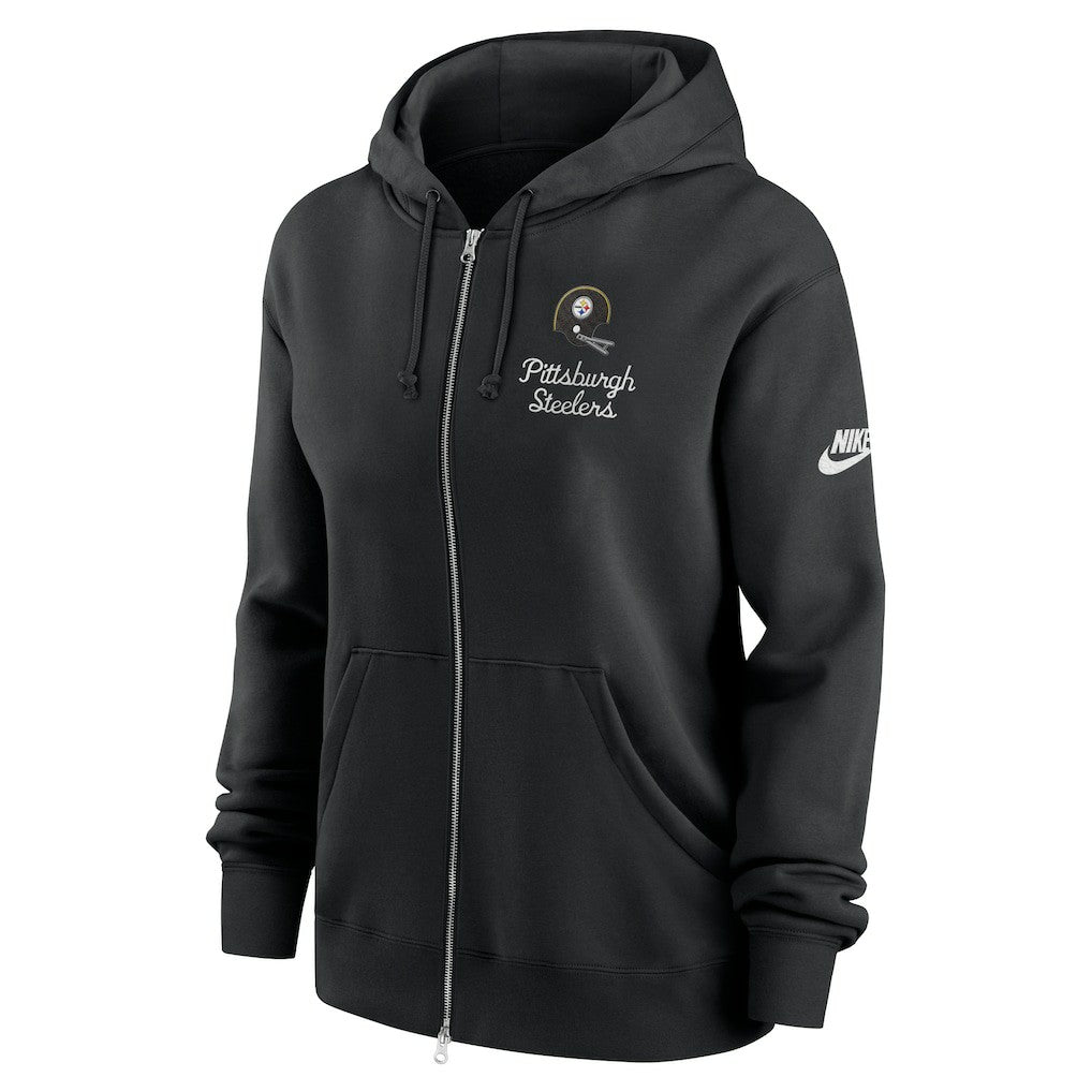 Pittsburgh Steelers Women's Phoenix Rewind Full-Zip Hoodie Black | Nike for Sale