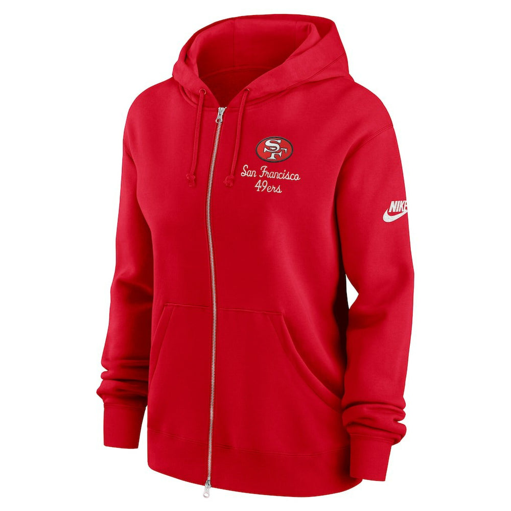 San Francisco 49ers Women's Phoenix Rewind Full-Zip Hoodie Scarlet | Nike for Sale