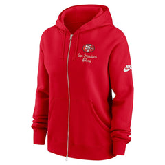 San Francisco 49ers Women's Phoenix Rewind Full-Zip Hoodie Scarlet | Nike for Sale
