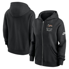 Cincinnati Bengals Women's Phoenix Rewind Full-Zip Hoodie Black | Nike for Sale