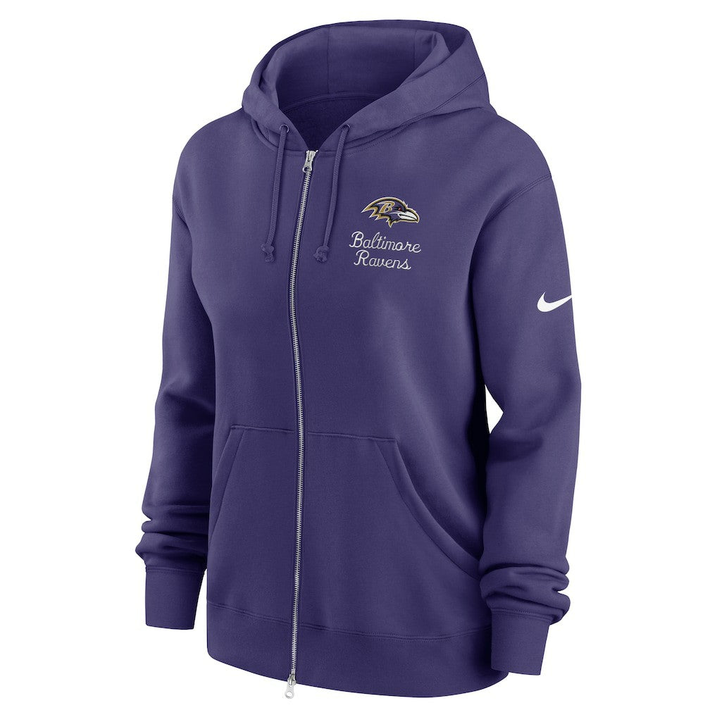 Baltimore Ravens Women's Phoenix Rewind Full-Zip Hoodie Purple | Nike for Sale