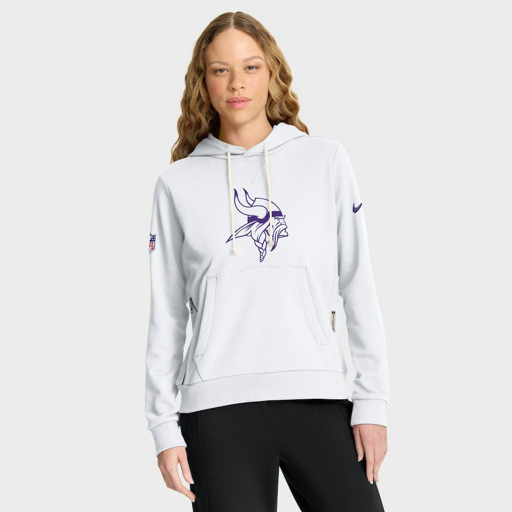 Minnesota Vikings Women's Alternate Logo Sideline Standard Issue Dri-FIT Hoodie White | Nike for Sale