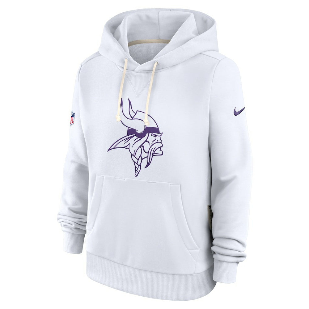 Minnesota Vikings Women's Alternate Logo Sideline Standard Issue Dri-FIT Hoodie White | Nike for Sale