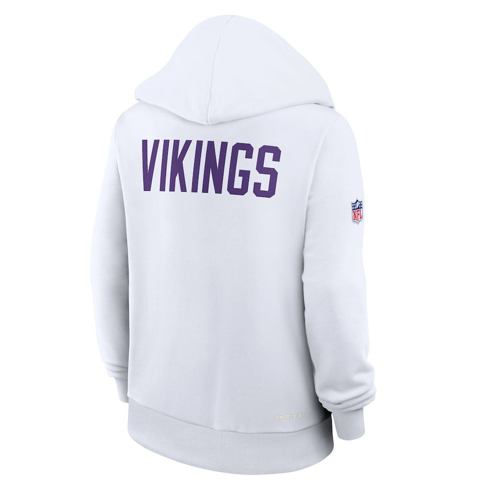 Minnesota Vikings Women's Alternate Logo Sideline Standard Issue Dri-FIT Hoodie White | Nike for Sale
