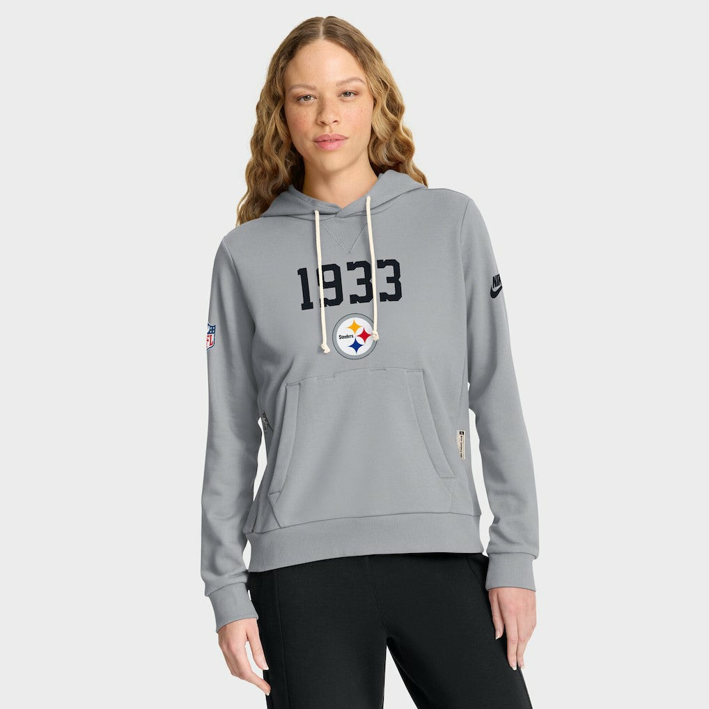 Pittsburgh Steelers Women's 1933 Sideline Standard Issue Dri-FIT Hoodie Gray | Nike for Sale