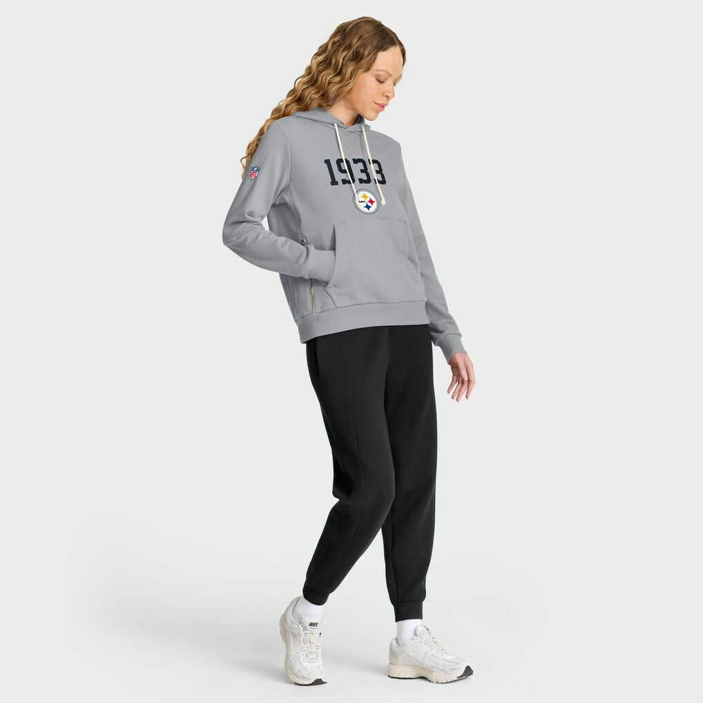 Pittsburgh Steelers Women's 1933 Sideline Standard Issue Dri-FIT Hoodie Gray | Nike for Sale