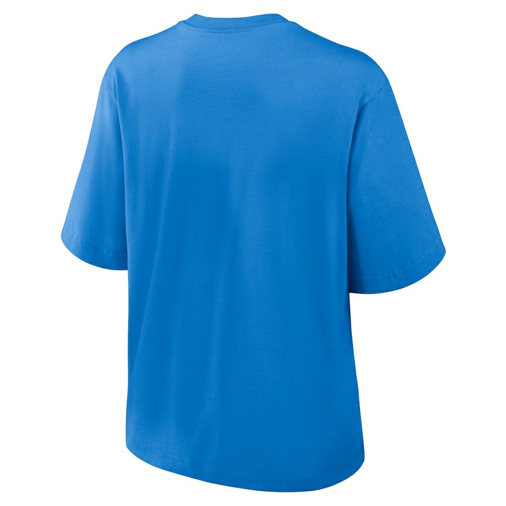 Los Angeles Chargers Women's Essential Script Relaxed Boxy T-Shirt Powder Blue | Nike for Sale