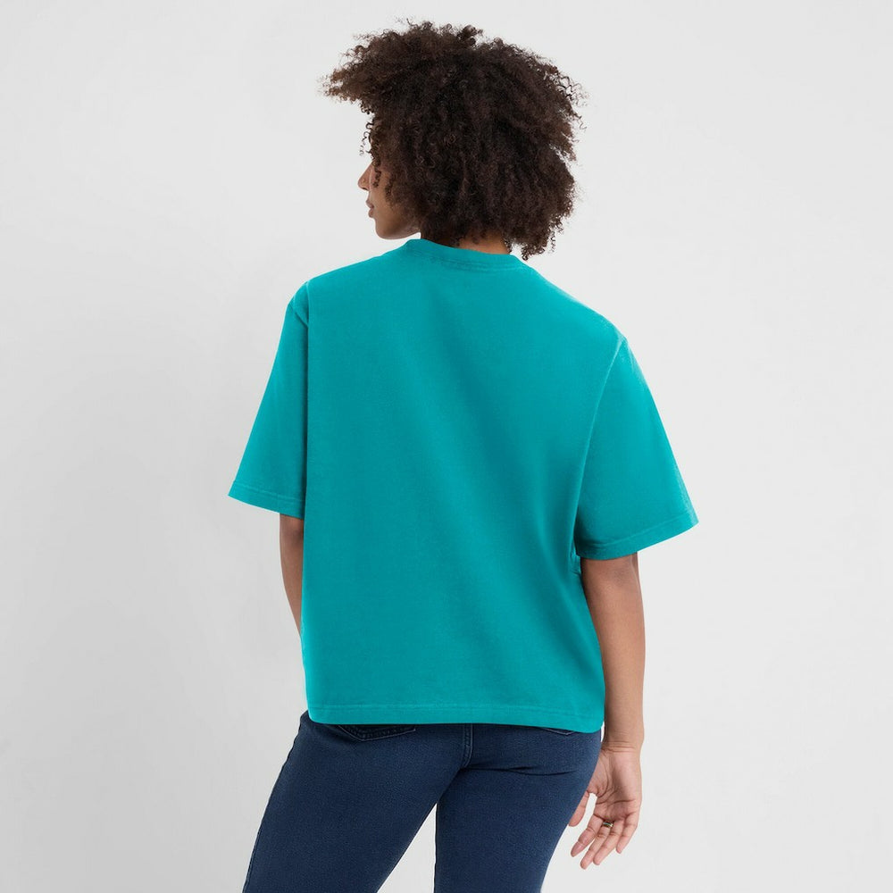 Miami Dolphins Women's Essential Script Relaxed Boxy T-Shirt Aqua | Nike for Sale