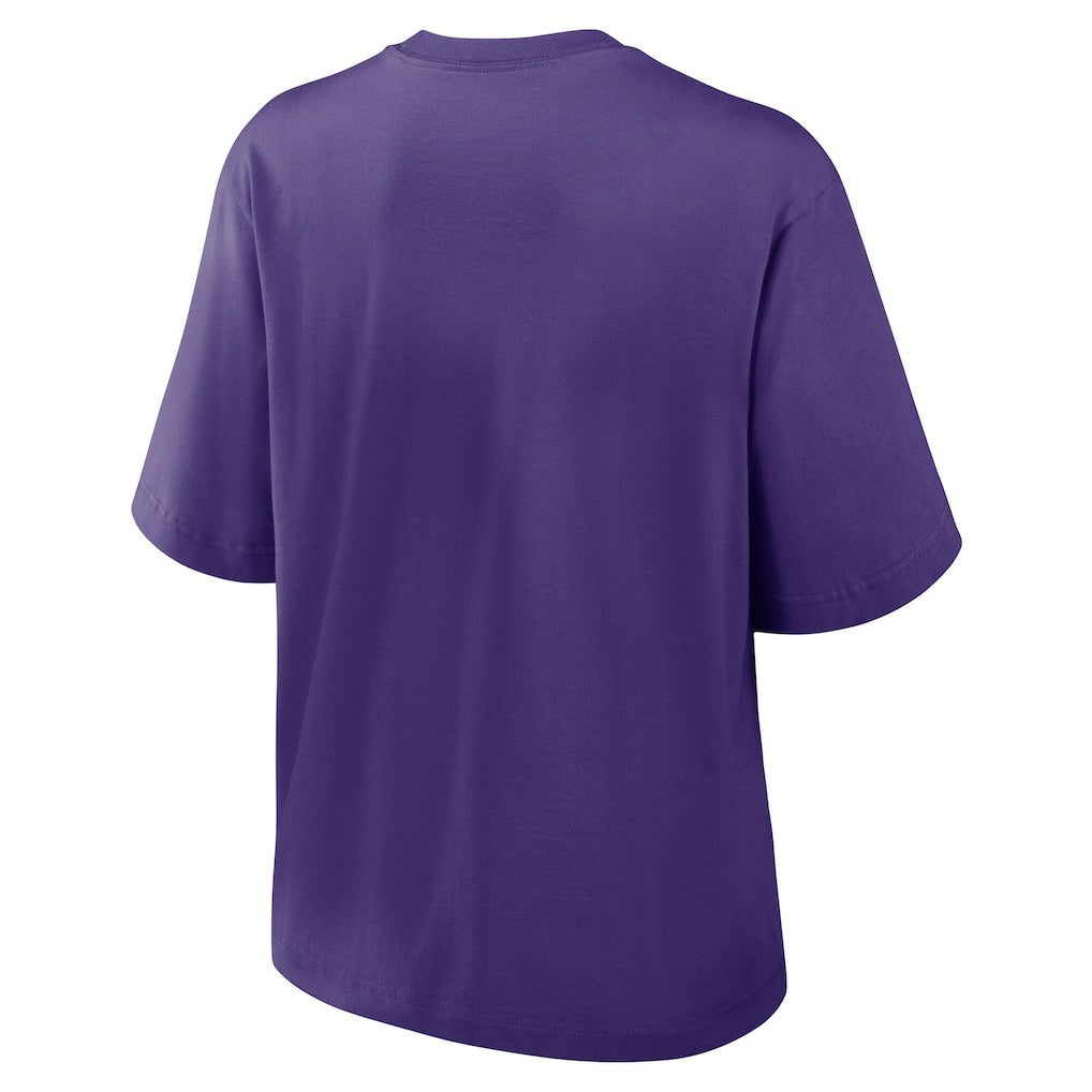 Minnesota Vikings Women's Essential Script Relaxed Boxy T-Shirt Purple | Nike for Sale