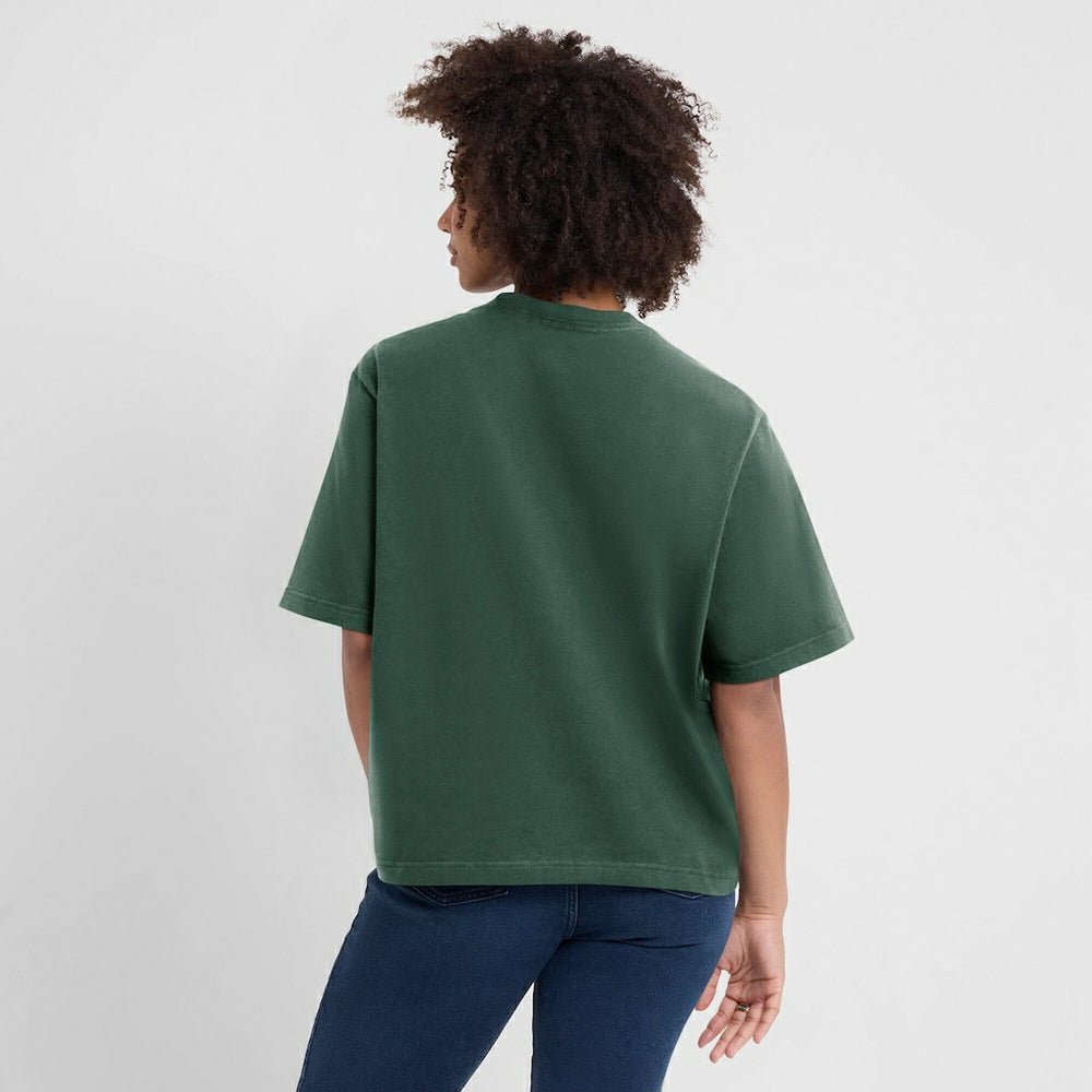 Green Bay Packers Women's Essential Script Relaxed Boxy T-Shirt Green | Nike for Sale