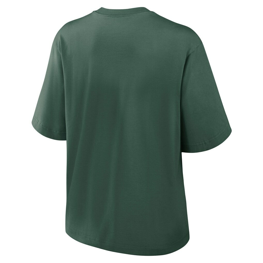 Green Bay Packers Women's Essential Script Relaxed Boxy T-Shirt Green | Nike for Sale