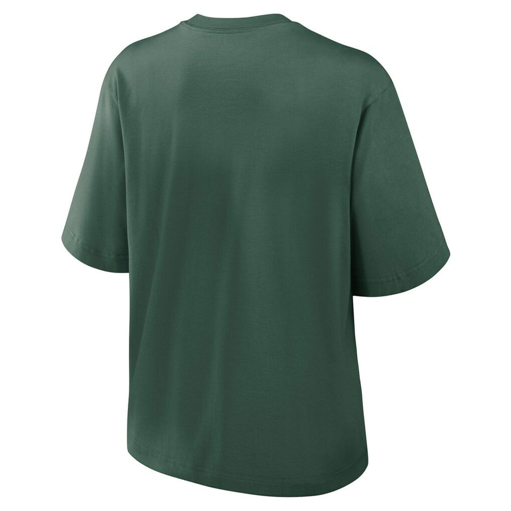 Green Bay Packers Women's Essential Script Relaxed Boxy T-Shirt Green | Nike for Sale