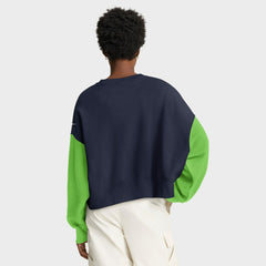 Seattle Seahawks Women's Oversized Color-Block Pullover Sweatshirt College Navy | Nike for Sale