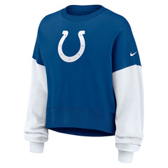 Indianapolis Colts Women's Oversized Color-Block Pullover Sweatshirt Royal | Nike for Sale
