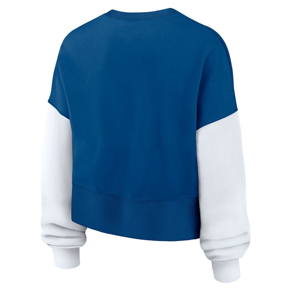 Indianapolis Colts Women's Oversized Color-Block Pullover Sweatshirt Royal | Nike for Sale
