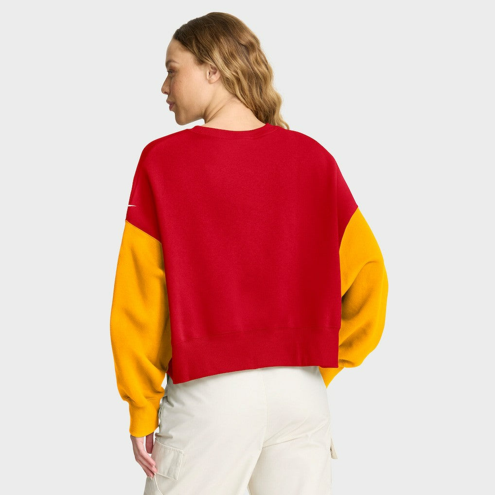 Kansas City Chiefs Women's Oversized Color-Block Pullover Sweatshirt Red | Nike for Sale