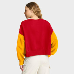 Kansas City Chiefs Women's Oversized Color-Block Pullover Sweatshirt Red | Nike for Sale