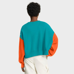 Miami Dolphins Women's Oversized Color-Block Pullover Sweatshirt Aqua | Nike for Sale