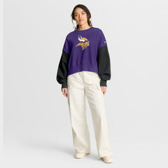 Minnesota Vikings Women's Oversized Color-Block Pullover Sweatshirt Purple | Nike for Sale