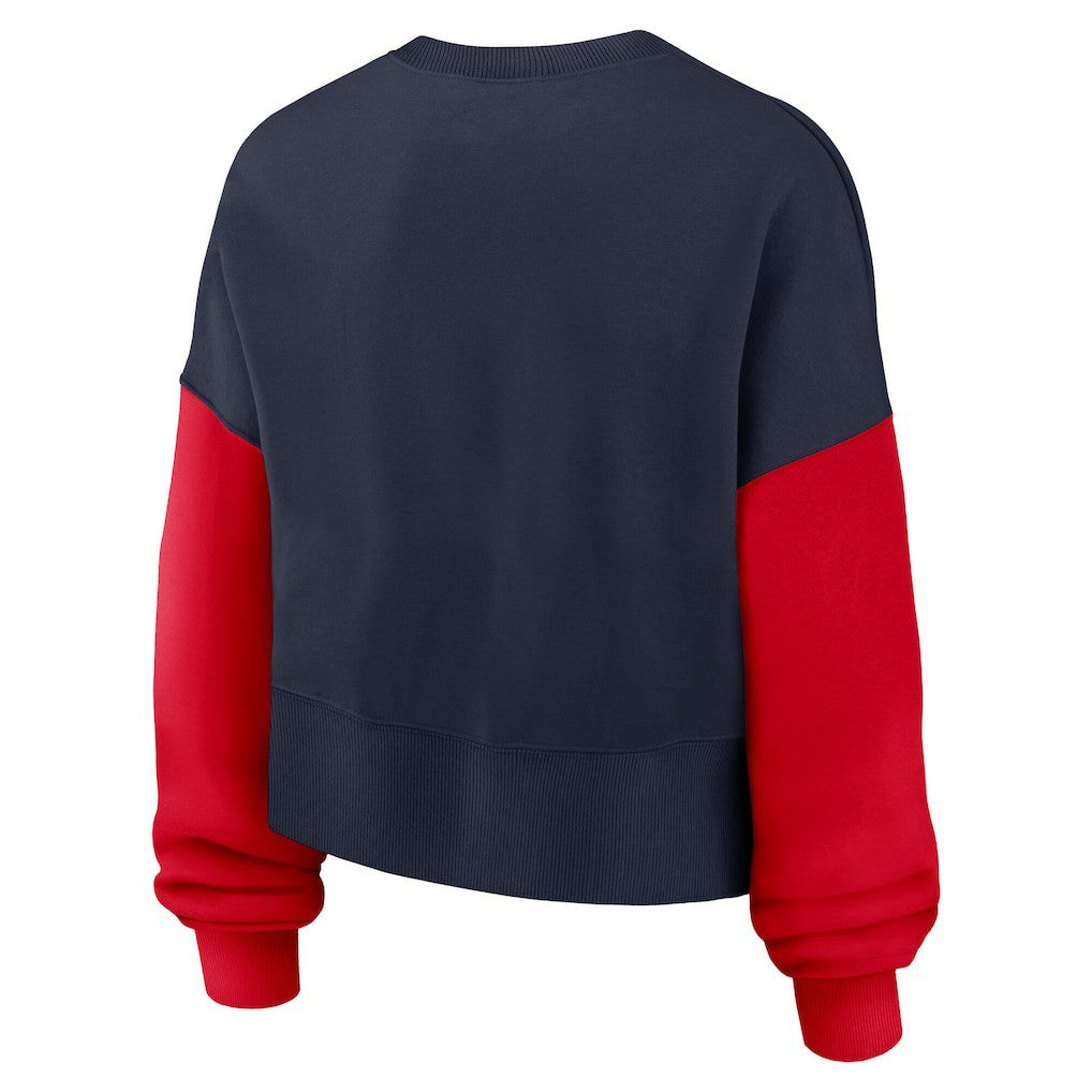 New England Patriots Women's Oversized Color-Block Pullover Sweatshirt Navy | Nike for Sale