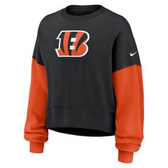 Cincinnati Bengals Women's Oversized Color-Block Pullover Sweatshirt Black | Nike for Sale