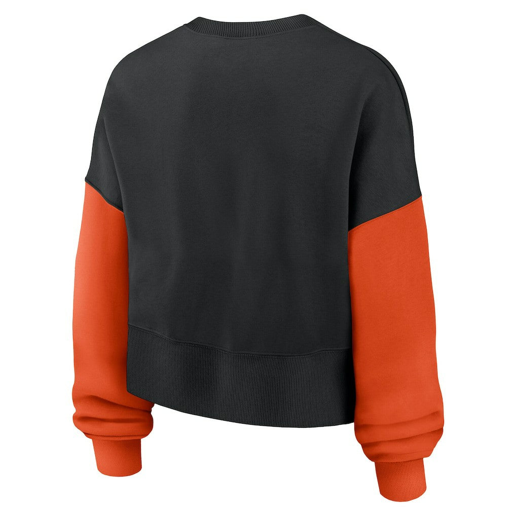 Cincinnati Bengals Women's Oversized Color-Block Pullover Sweatshirt Black | Nike for Sale