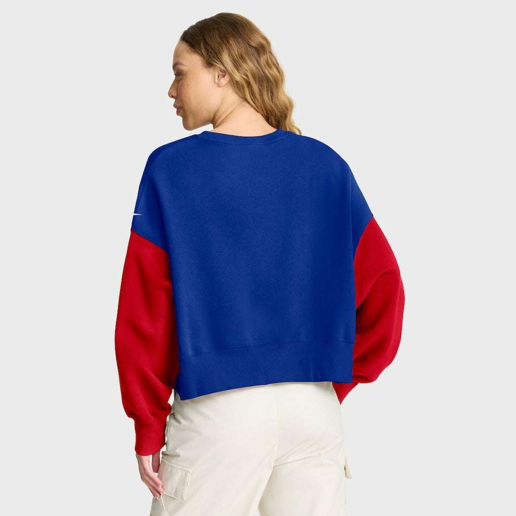 Buffalo Bills Women's Oversized Color-Block Pullover Sweatshirt Royal | Nike for Sale