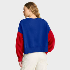 Buffalo Bills Women's Oversized Color-Block Pullover Sweatshirt Royal | Nike for Sale