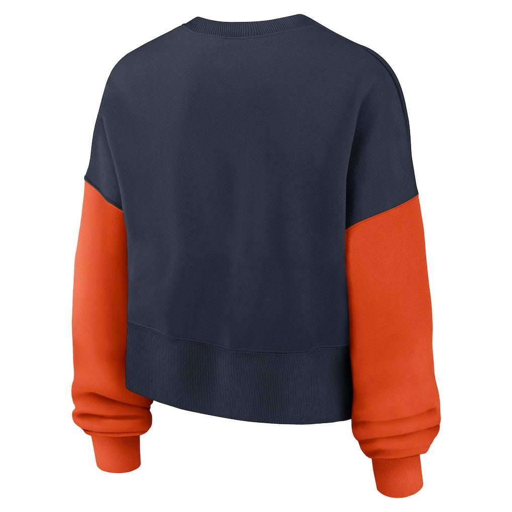 Chicago Bears Women's Oversized Color-Block Pullover Sweatshirt Navy | Nike for Sale