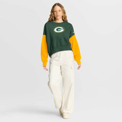 Green Bay Packers Women's Oversized Color-Block Pullover Sweatshirt Green | Nike for Sale