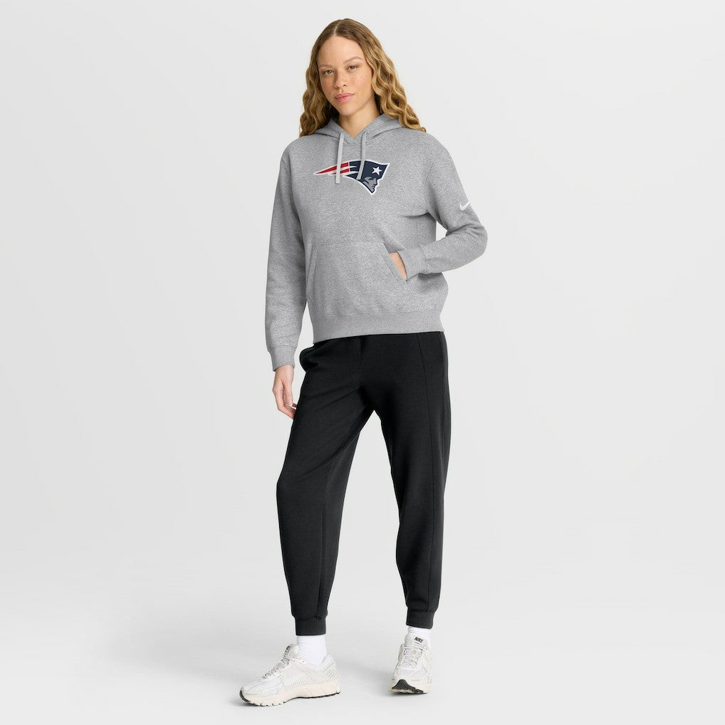 New England Patriots Women's Club Fleece Hoodie Heather Gray | Nike for Sale