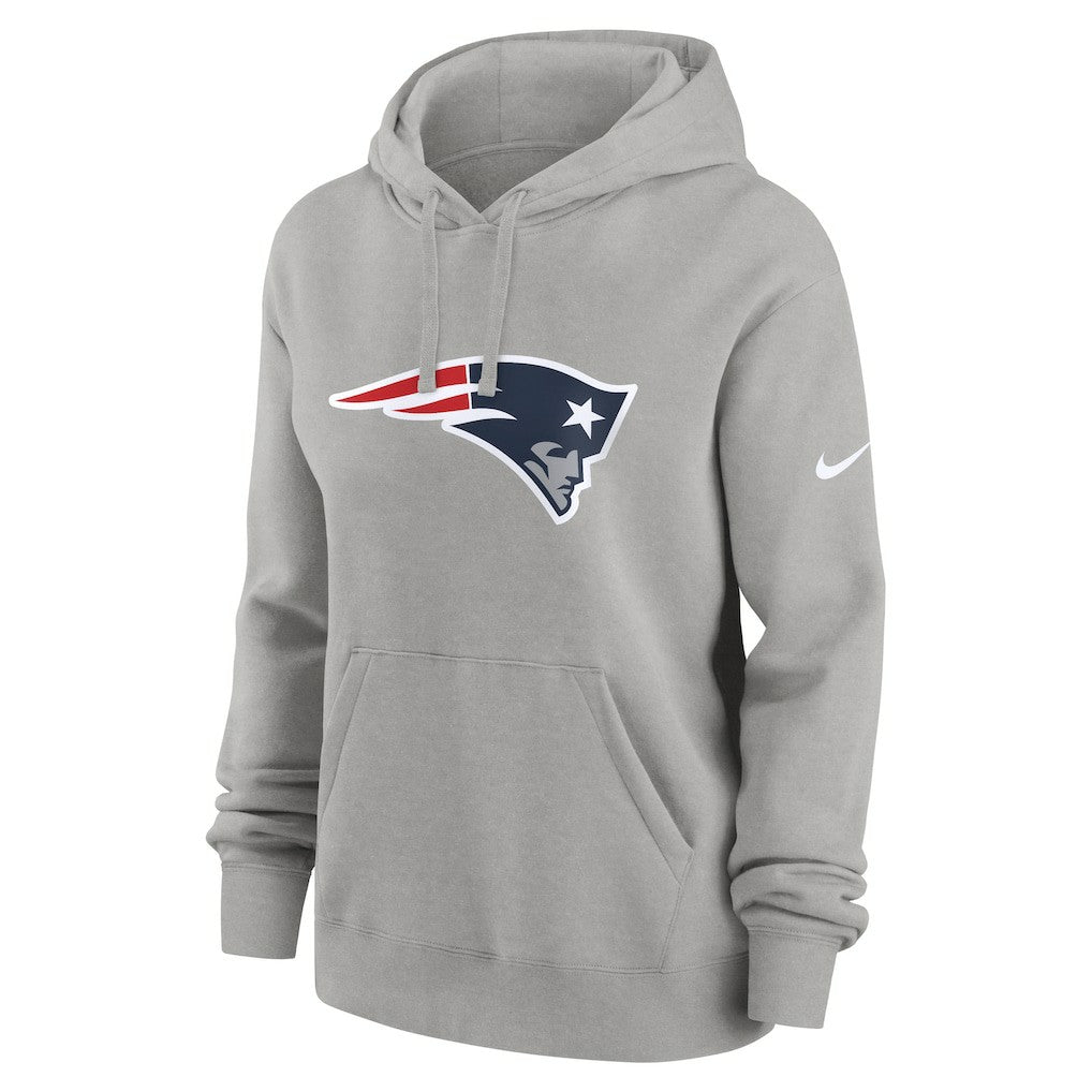 New England Patriots Women's Club Fleece Hoodie Heather Gray | Nike for Sale