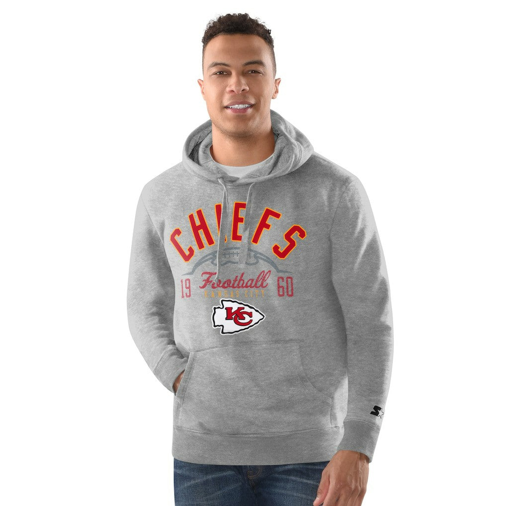 Kansas City Chiefs Starter Pullover Hoodie Heather Gray | NFL