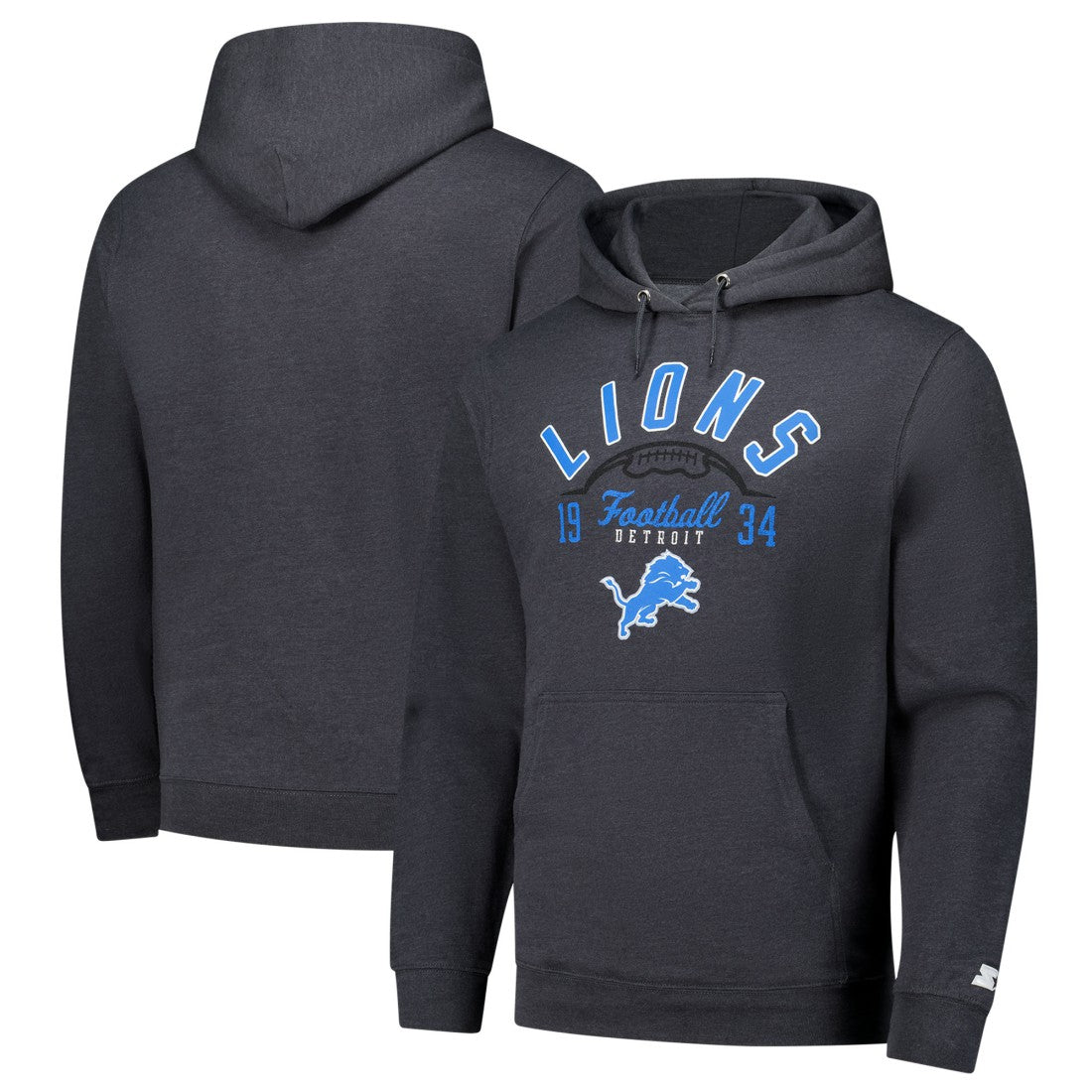 Detroit Lions Starter Pullover Hoodie Charcoal | NFL