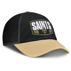 New Orleans Saints Franchise Trucker Adjustable Hat Black/Gold | Fanatics