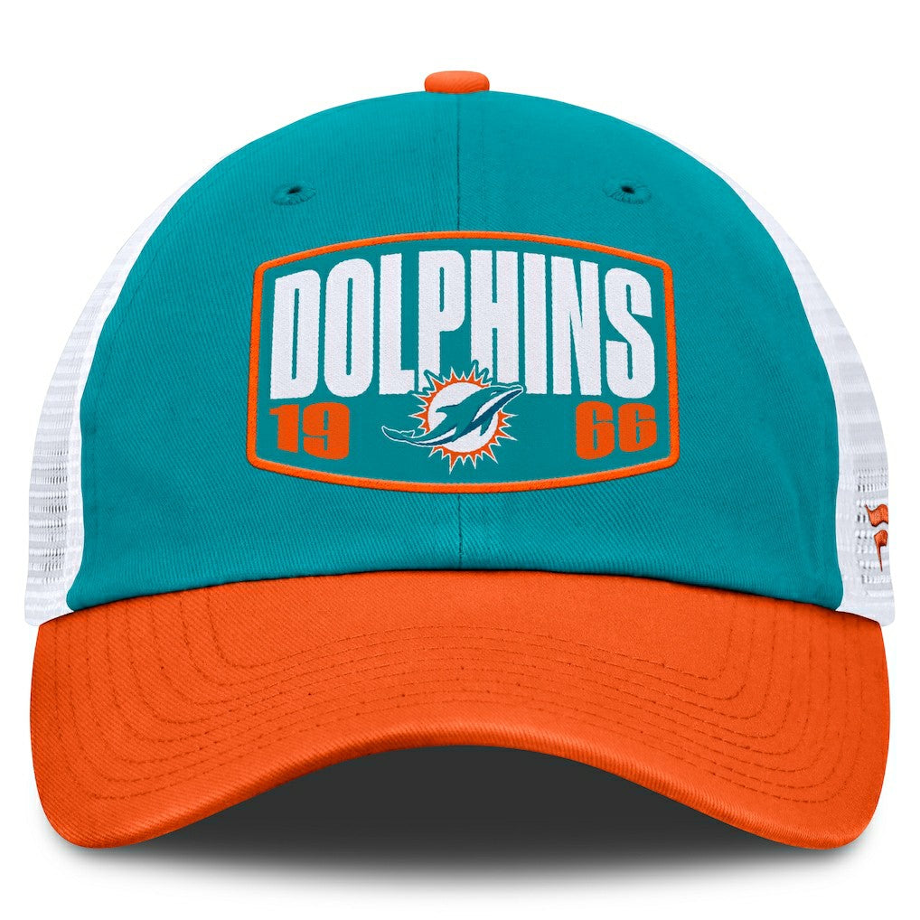 Miami Dolphins Franchise Trucker Adjustable Hat Aqua/Orange | Fanatics