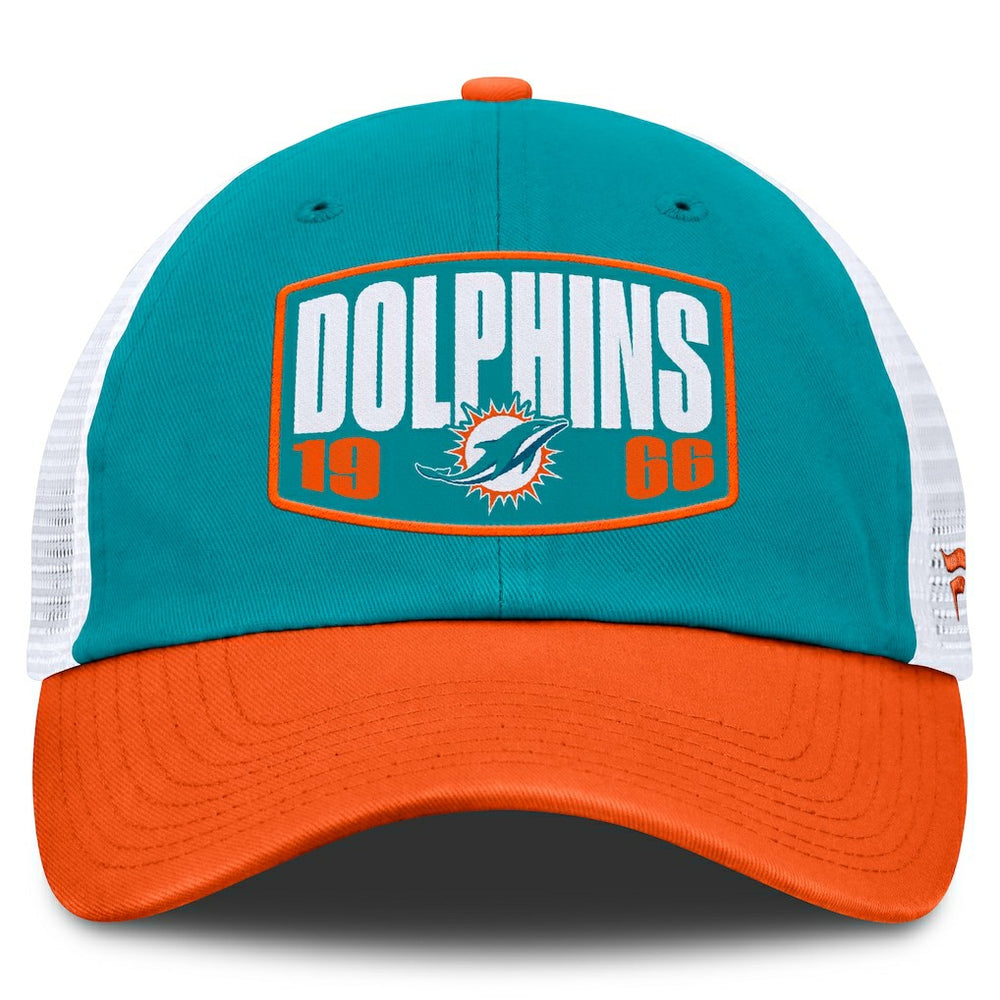 Miami Dolphins Franchise Trucker Adjustable Hat Aqua/Orange | Fanatics