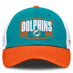 Miami Dolphins Franchise Trucker Adjustable Hat Aqua/Orange | Fanatics