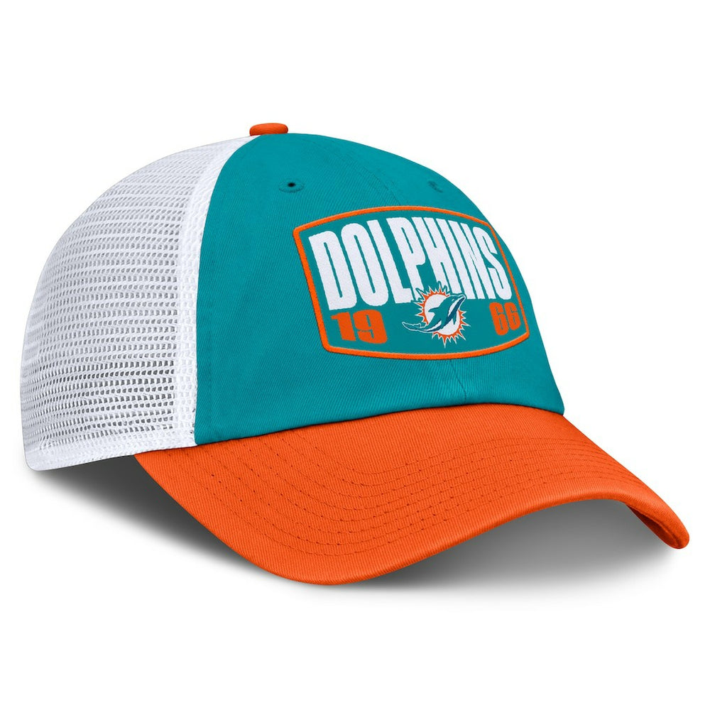 Miami Dolphins Franchise Trucker Adjustable Hat Aqua/Orange | Fanatics