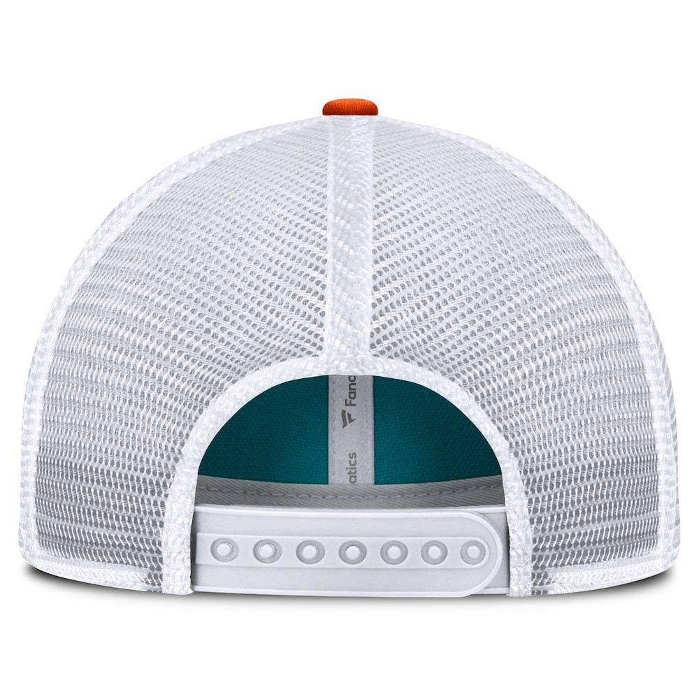 Miami Dolphins Franchise Trucker Adjustable Hat Aqua/Orange | Fanatics
