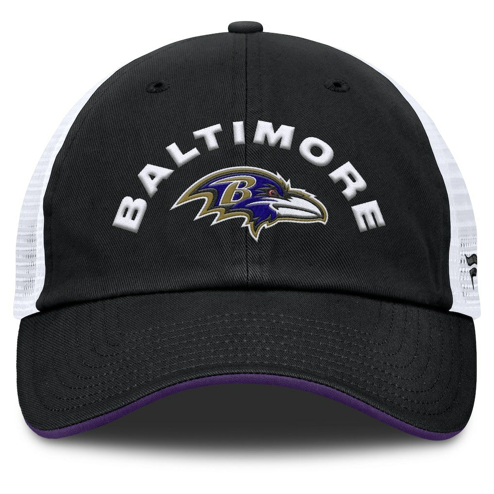 Baltimore Ravens Reverse Trucker Adjustable Hat Black/White | Fanatics