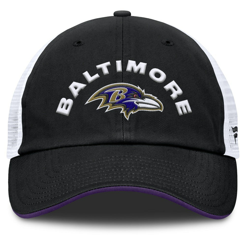 Baltimore Ravens Reverse Trucker Adjustable Hat Black/White | Fanatics