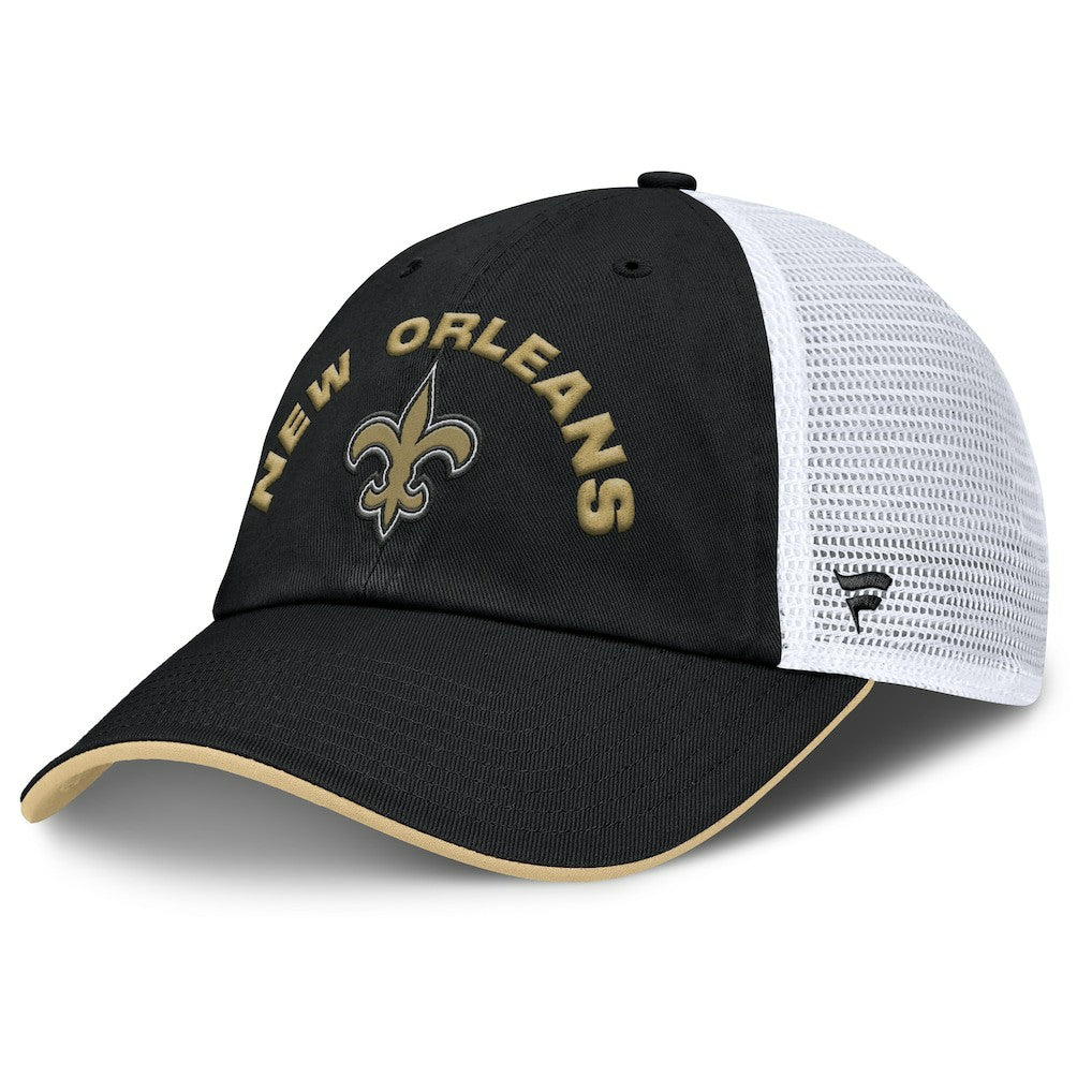 New Orleans Saints Reverse Trucker Adjustable Hat Black/White | Fanatics
